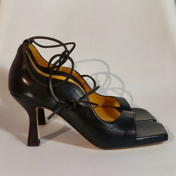 Chiarini Bologna black leather flared heel D'Orsay pumps, EU40, NWT - Picture 4 of 14